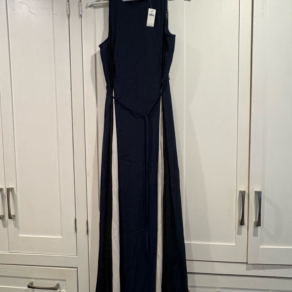 Banana Republic Navy and White Maxi Dress